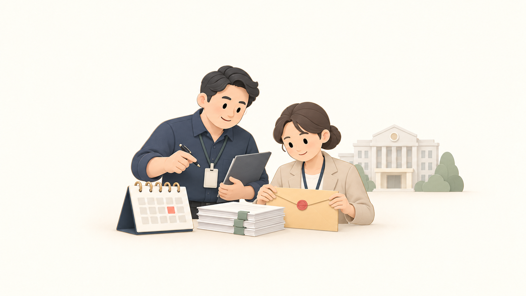 노동청 출석 통지를 받고 일정과 소명 자료를 노무사와 준비하는 장면